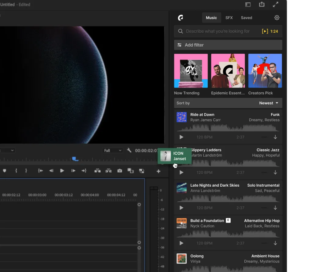 Epidemic Sound Plug-in für Adobe Premiere Pro