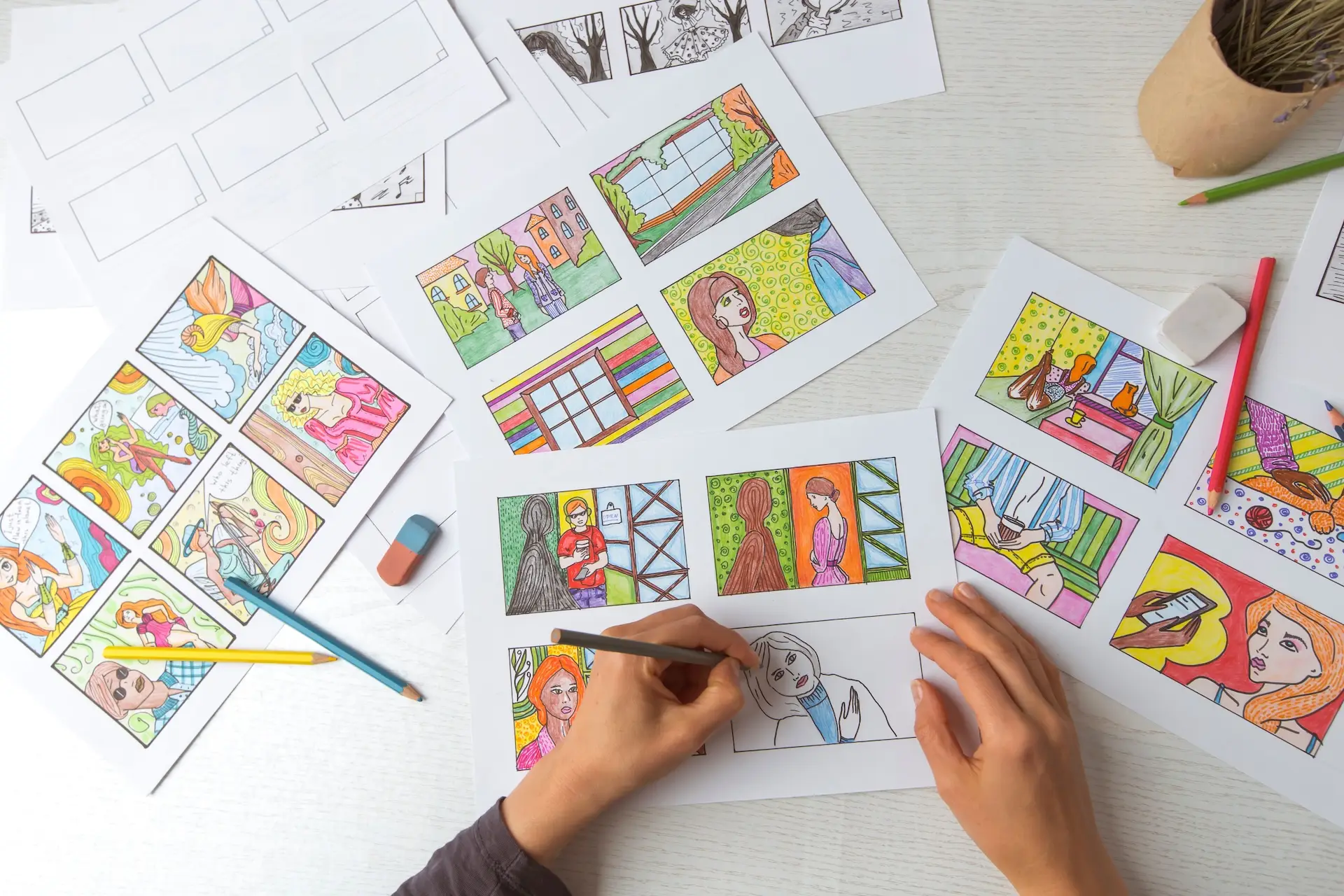 Colorful storyboarding 