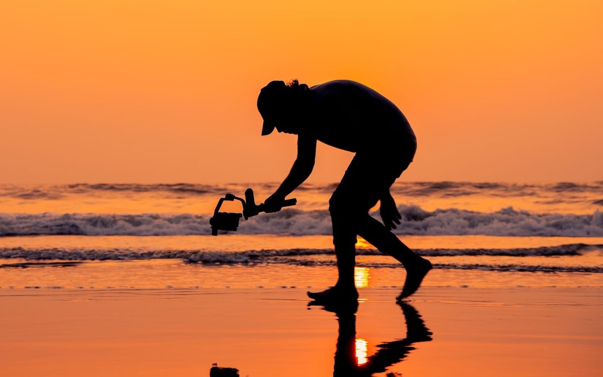 Filming a sunset