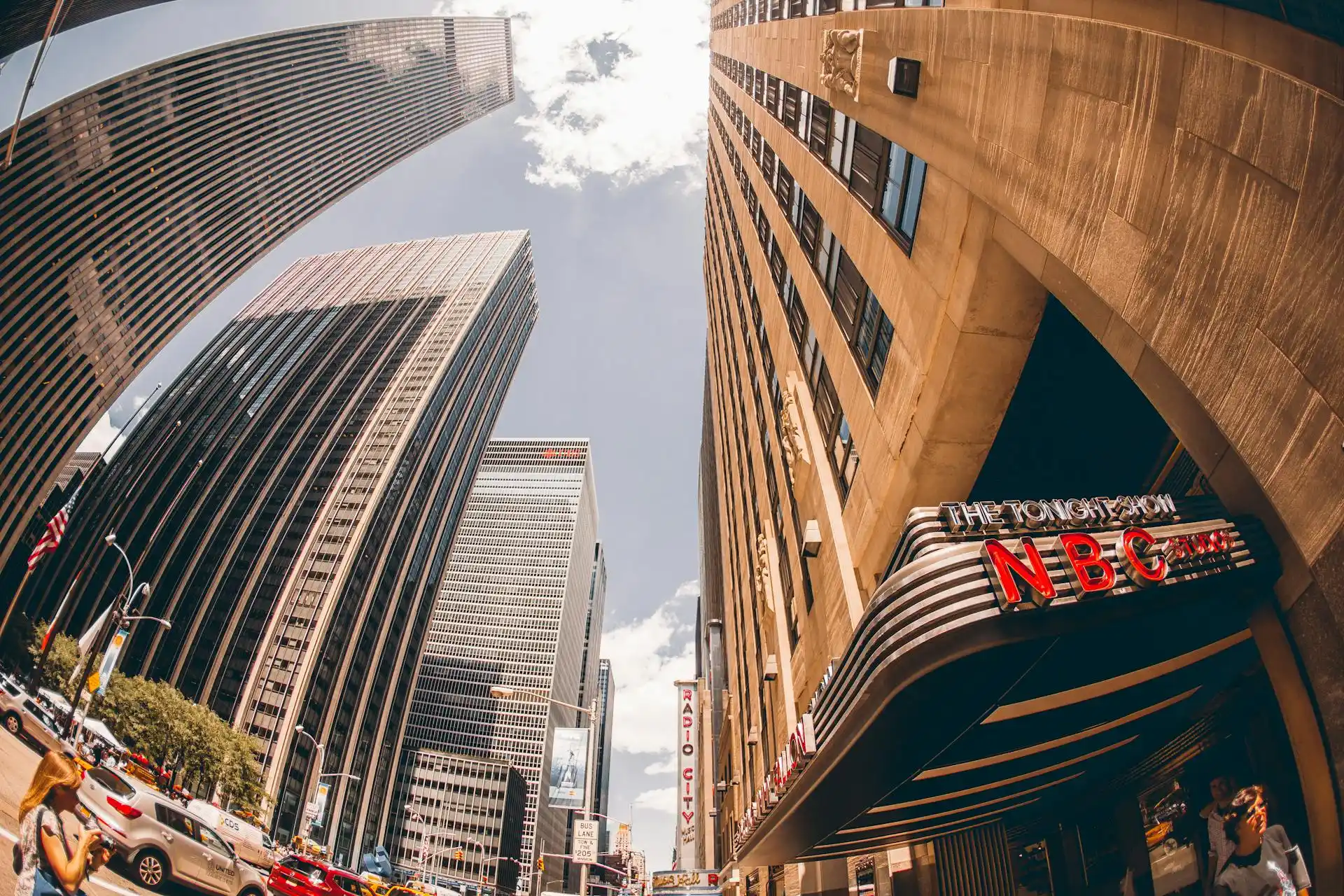 Fisheye view of a city 