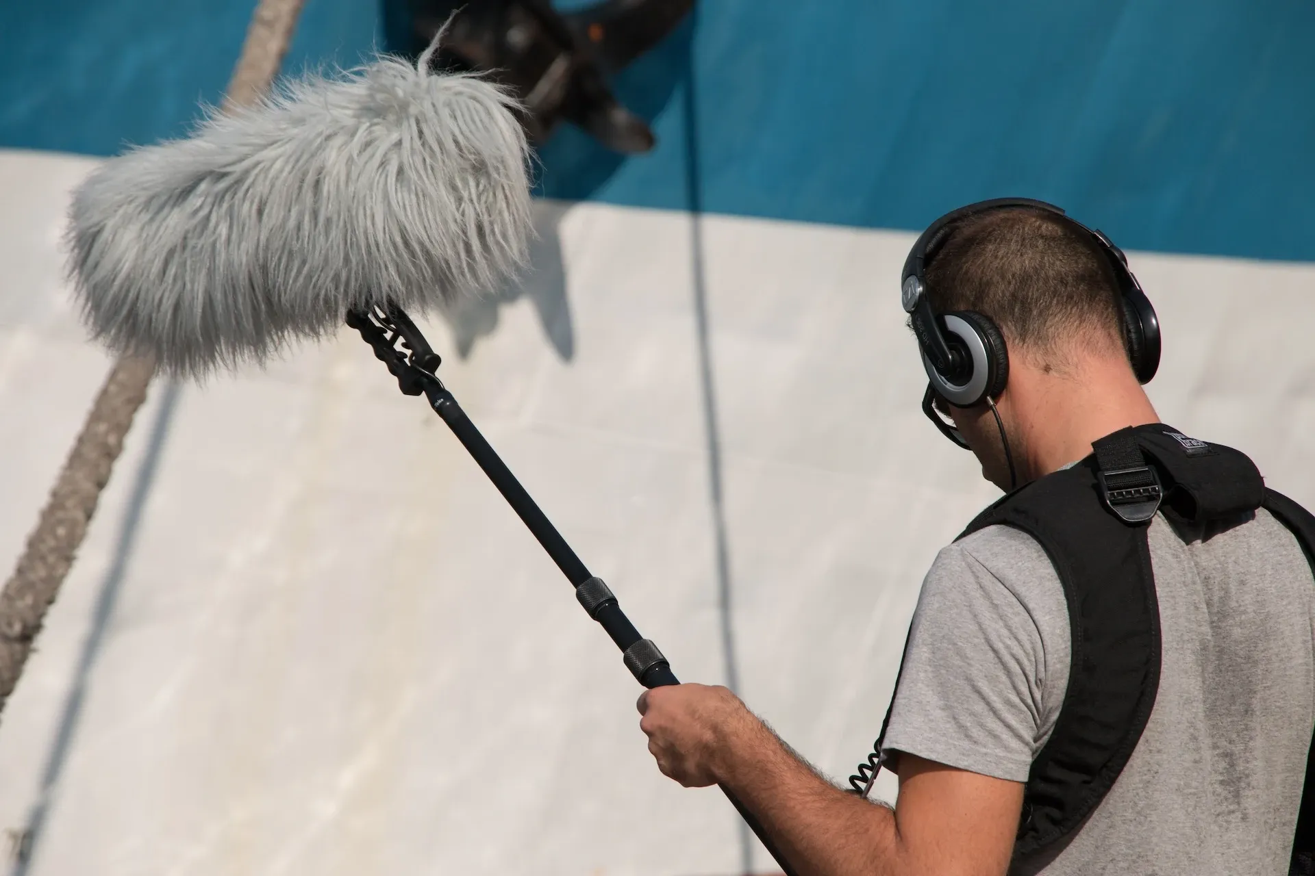 Using a boom microphone