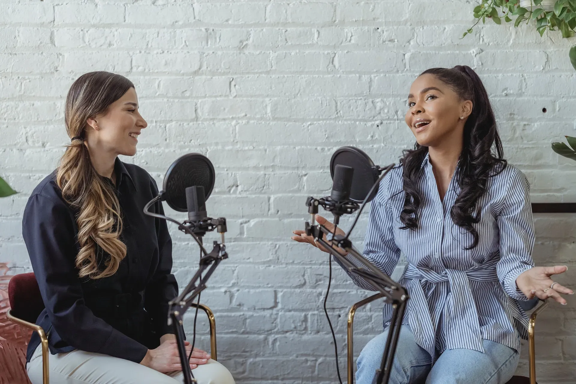 women using microphones